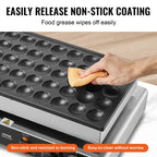 SucceBuy 50Pcs Mini Dutch Pancake Maker Dorayaki Baker Machine Commercial Non-stick Waffle Maker Dual Temp & Time Control