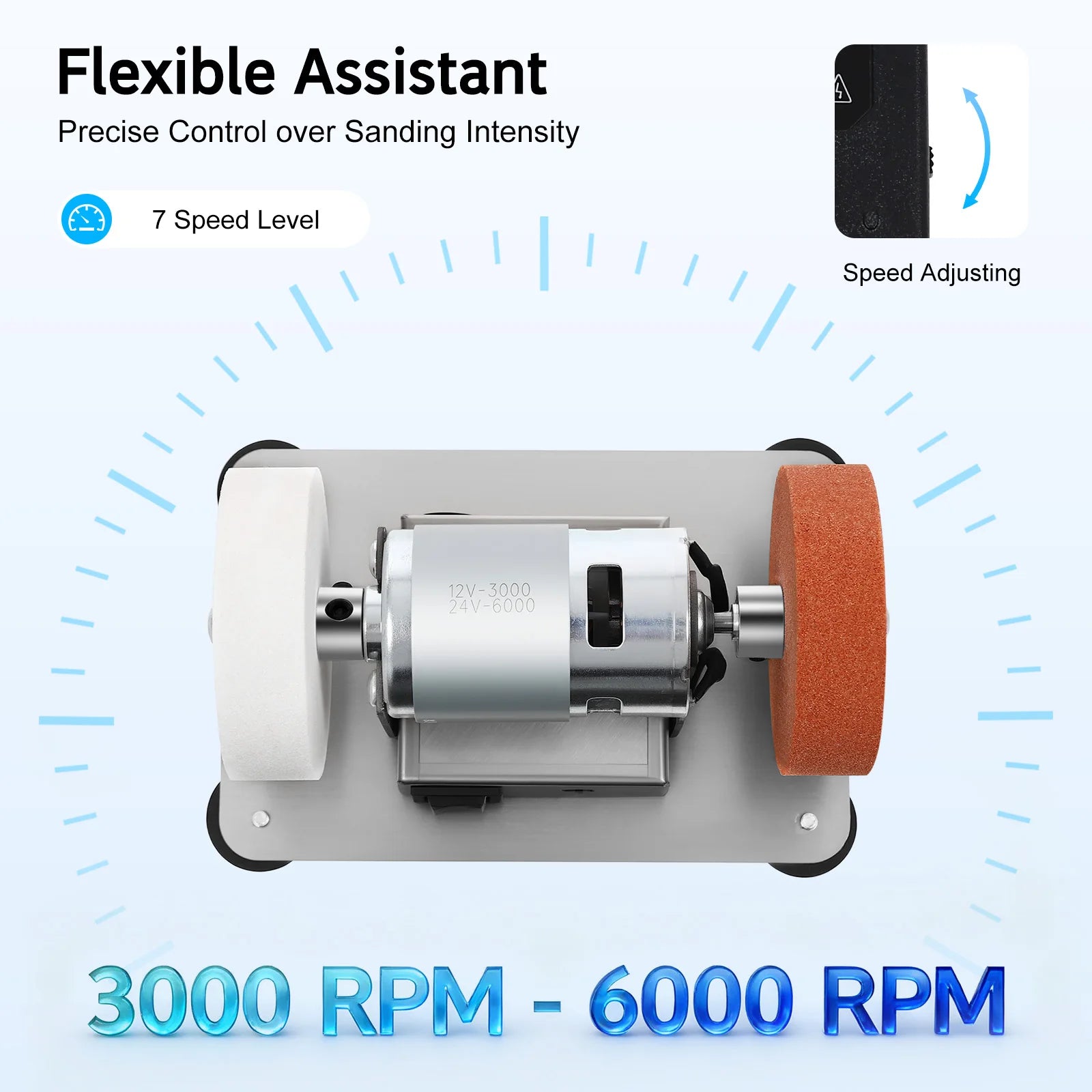 Variable Speed Table Grinder 6000 RPM for Metal Grinding Polishing DIY