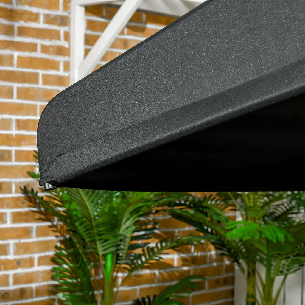 3-Seat Porch Swing Adjustable Canopy Cushion Black