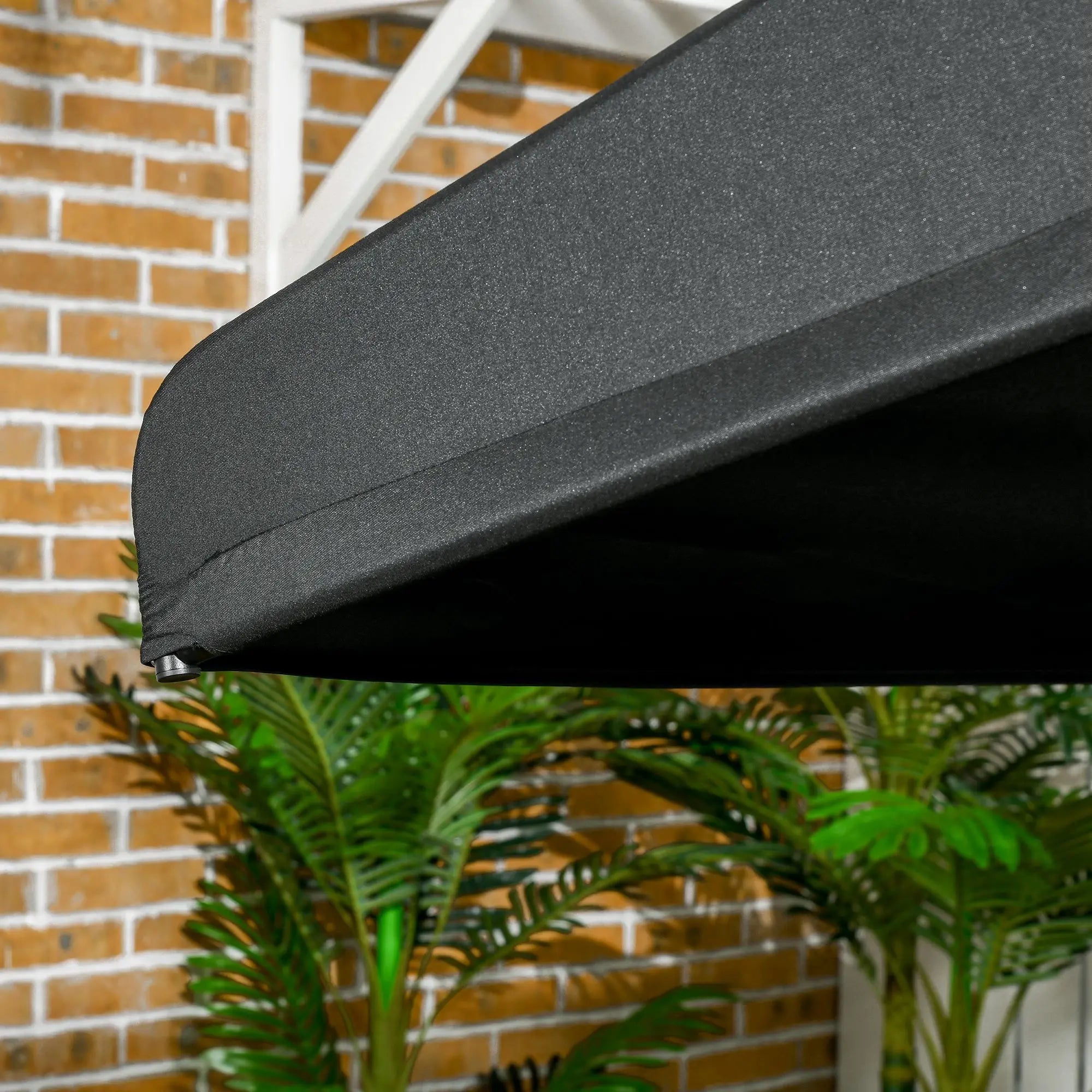 3-Seat Porch Swing Adjustable Canopy Cushion Black
