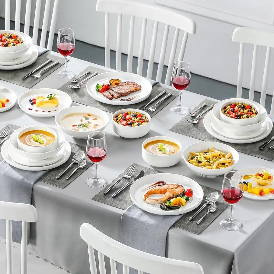24 Pieces Modern Porcelain Dinnerware Set for 6