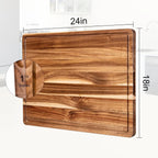 Extra Large Wood Cutting Board with Juice Groove and Handle