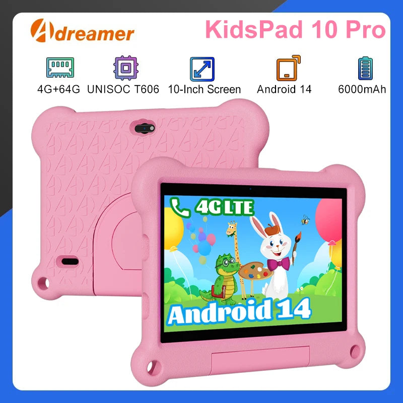 10 Inch Kids Tablet Android14 4GB RAM + 64GB ROM Tablet WIFI Google Play