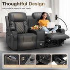 Dual Reclining Loveseat with Storage, USB Ports, Cup and Phone Holders