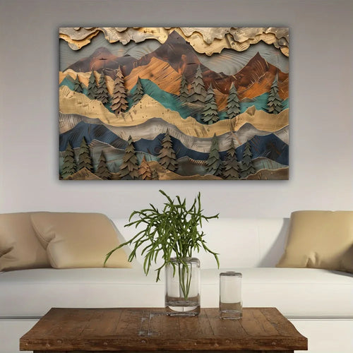 1.5 "Chunky Pine" Frame Mountain and Pine Forest Wall art