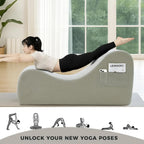 Yoga Chair Lounge for Adult, Ergonomic Chaise Lounge Chair with Side Pocket, Headrest, Waist Pad, Ottoman，Perfect for Stretching