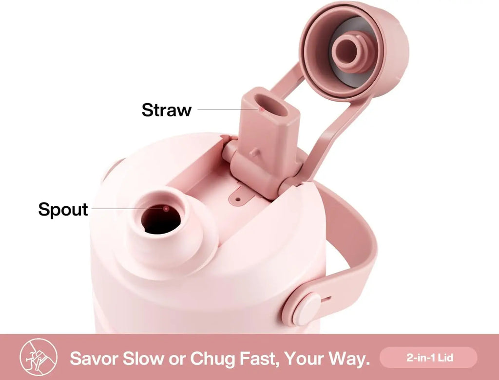 26oz Insulated Water Bottle, 2-in-1 Straw Spout Lid, 24H Cold, Leakproof, Car Cup Holder Fit, for Sports Travel School