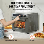 Air Fryer Toaster Oven 25L Convection Oven 1700W Stainless Steel Countertop Combo with Grill for Kitchen