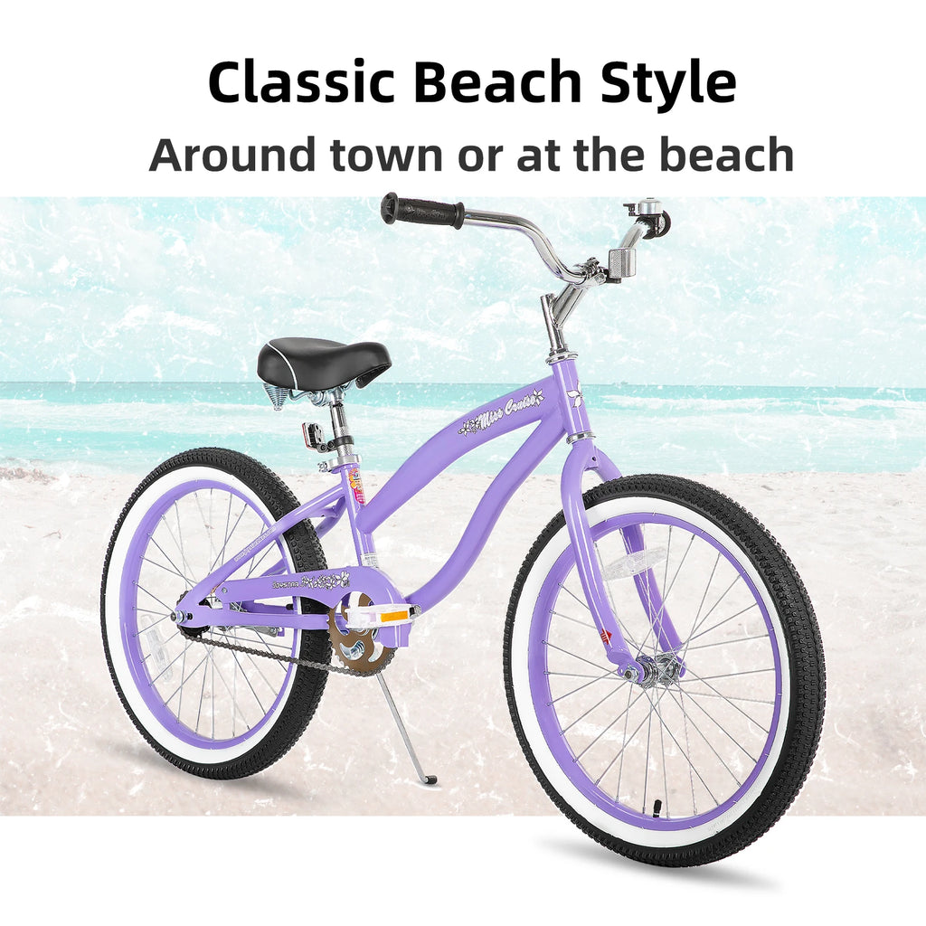 20" 24" 26" Beach Cruiser Bike for Girls, Boys, Men and Women