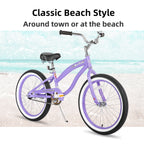 20" 24" 26" Beach Cruiser Bike for Girls, Boys, Men and Women