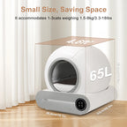 Automatic Smart Litter Box, Self-Cleaning Cat Litter Box 65L Large Capacity, APP Control, 2.4G WiFi Only, Ion Odor Neutralization, Compatible with Clumping Litters, Ideal for Multi-Cat Homes