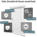 2-Inch Cordless Faux Wood Blinds, 20.75" W x 64" H