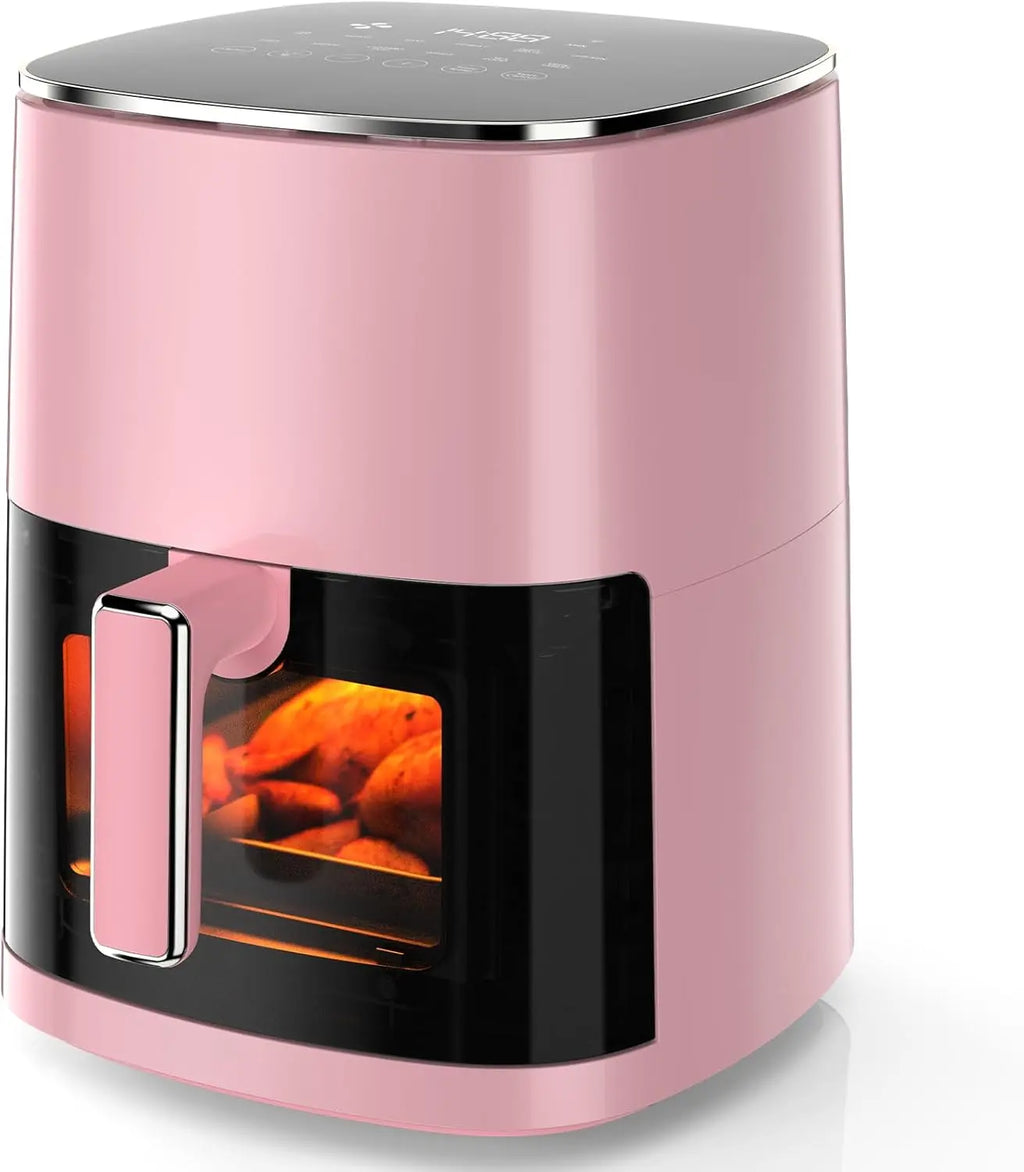 Air Fryer, 6-Quart with Viewing Window, 12-in-1 Functions, Pink