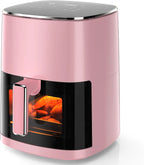 Air Fryer, 6-Quart with Viewing Window, 12-in-1 Functions, Pink