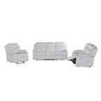 3-Piece Reclining Sofa Set with LED Lights – Sofa, Loveseat & Recliner for Living Room Comfort