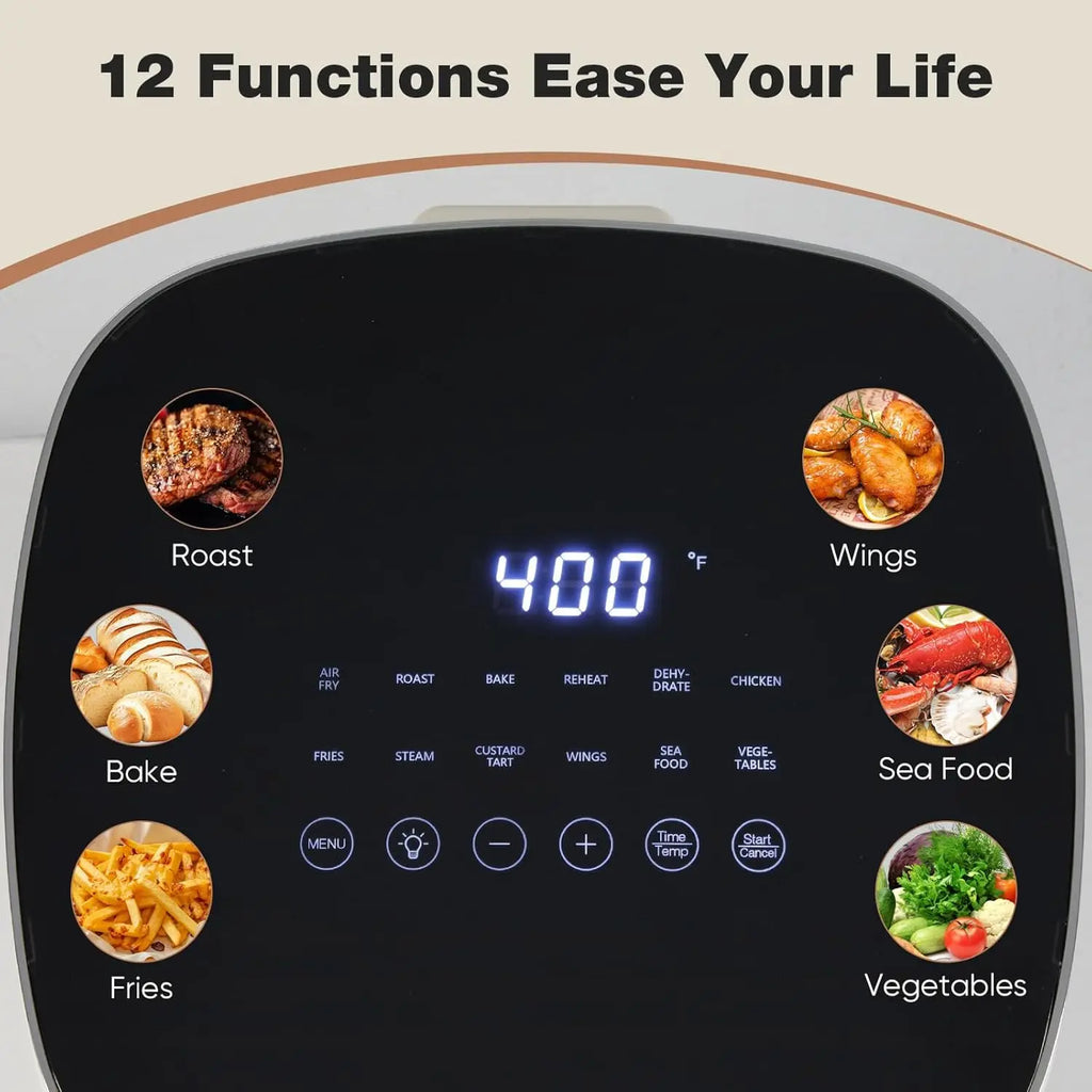 Air Fryer, 6-Quart with Viewing Window, 12-in-1 Functions, Pink