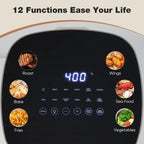 Air Fryer, 6-Quart with Viewing Window, 12-in-1 Functions, Pink