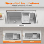 30 Inch Double Bowl Drop-In/Top mount Kitchen Sink