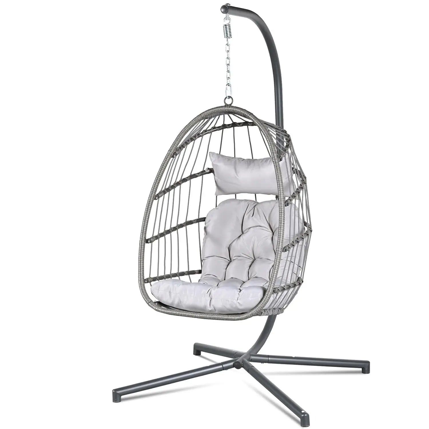 Indoor/Outdoor Swing Hammock Chair with Plush, Washable Cushions, 350LBS Capacity