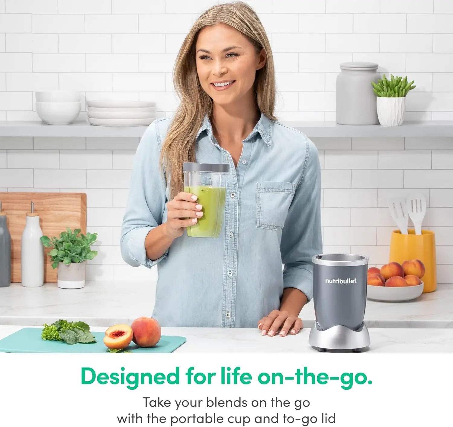 Personal Blender for Shakes, Smoothies, Food Prep & Frozen Blending, 24oz, 600W, Gray