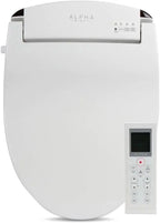 Elongated Bidet Toilet Seat, White, LED Light, Wireless Remote