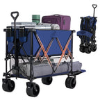 Outdoor Double Decker Wagons Cart 440 lbs Large Capacity Collapsible Foldable Cart for Grocery Garden Camping