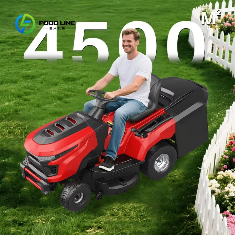 16.8HP 12.5KW Engine Riding Lawn Mower 38'' Cutting Width 7‑Position Height Adjustment Lawn Tractor for Large Lawns