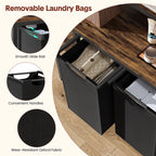 2 Section Laundry Sorter Basket with 2 Pull-Out Removable Bags