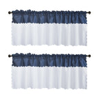 2PCS  rod pocket type Tulle Sheer joint with Blackout curtains