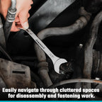 Super-Thin Open End Wrench Set, SAE & Metric, 16-Piece with EVA Tray for Tight Spaces