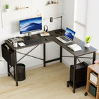 50 Inch Office Writing PC Wooden Table with CPU Storage Shelf & Side Bag for Home Office Bedroom Small Space