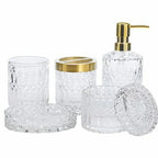 5Pcs Glass Bathroom Accessories Complete Set