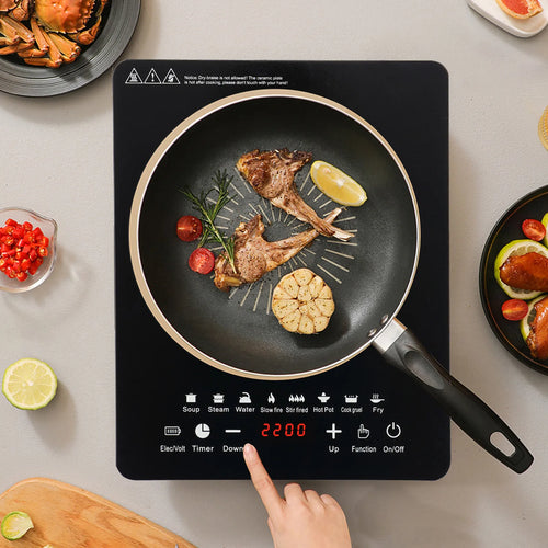 110V 750W Electric Induction Cooktop 8 Power Levels Touch Control Burner
