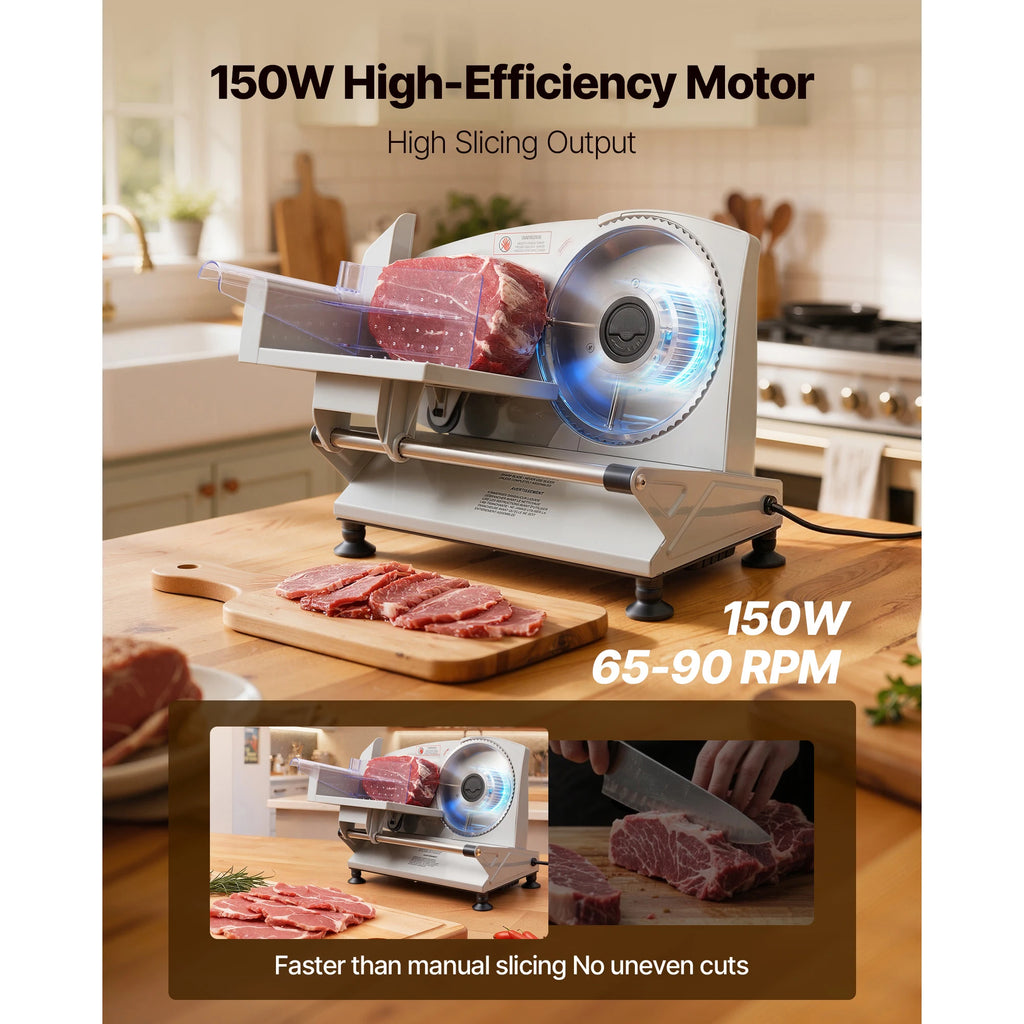 Electric Deli Slicer Machine with two SUS420 Blades Home Food-Slicer