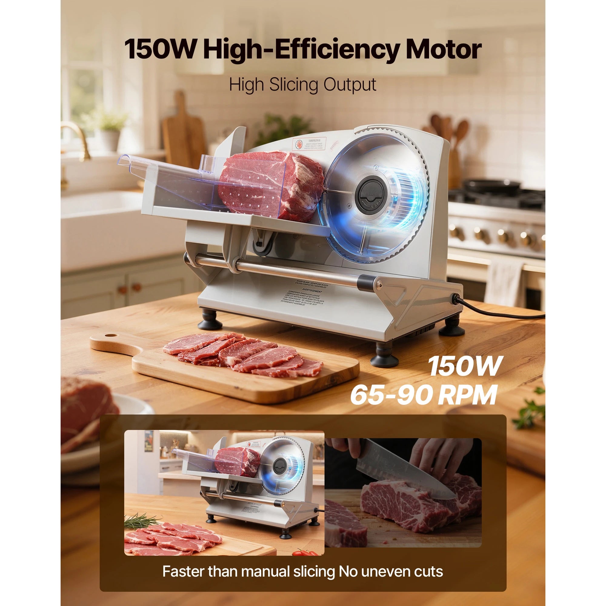 Electric Deli Slicer Machine with two SUS420 Blades Home Food-Slicer