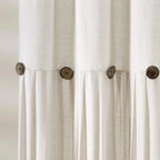 Extra Long Linen Button Shower Curtain 72x84 Inches