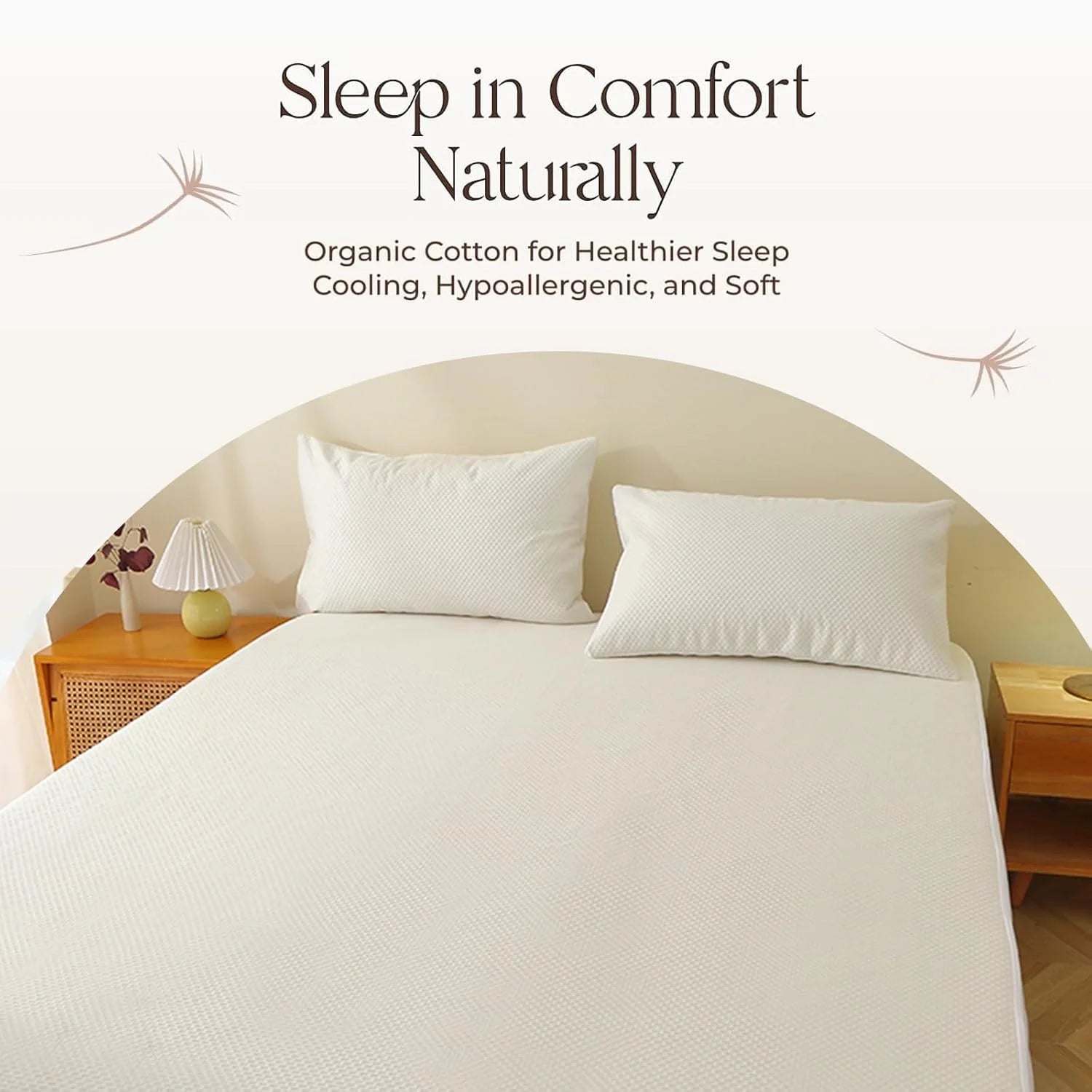 Bamboo Fiber Waterproof Twin Full Queen King Bed Sheets Bedding Mattress Topper Protector Set