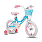 Colorful Girls Bike with Basket & Training Wheels 12 14 16 18 Inch Kids Bike Foot Brake