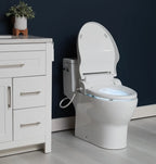 Elongated Bidet Toilet Seat, White, LED Light, Wireless Remote