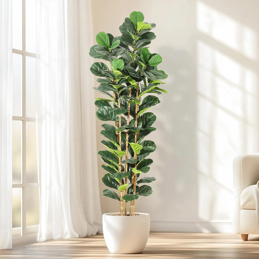 5/6/7 FT Artificial Fiddle Leaf Fig Tree with Pot