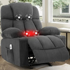 Massage Rocker Recliner Chair with Heat & Vibration 4 Pockets 2 Cup Holders