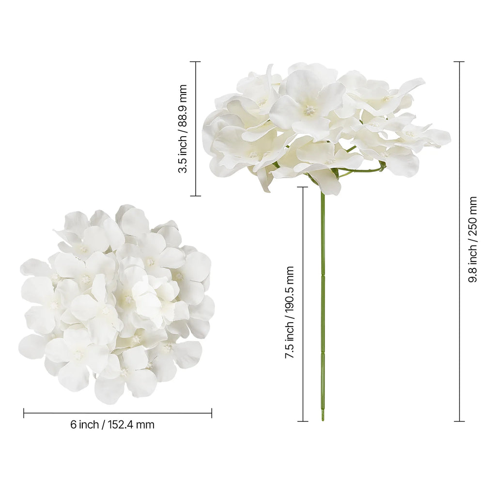 Artificial Flowers Real Looking White Silk Fake Hydrangea