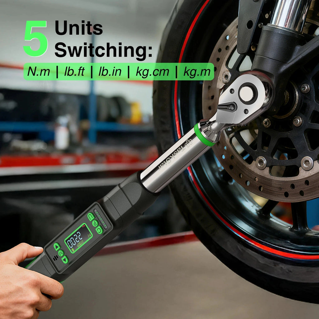 3/8'' Digital Torque Wrench w/1/4 1/2-inch Adapter Bidirectional Electronic Torque Wrench