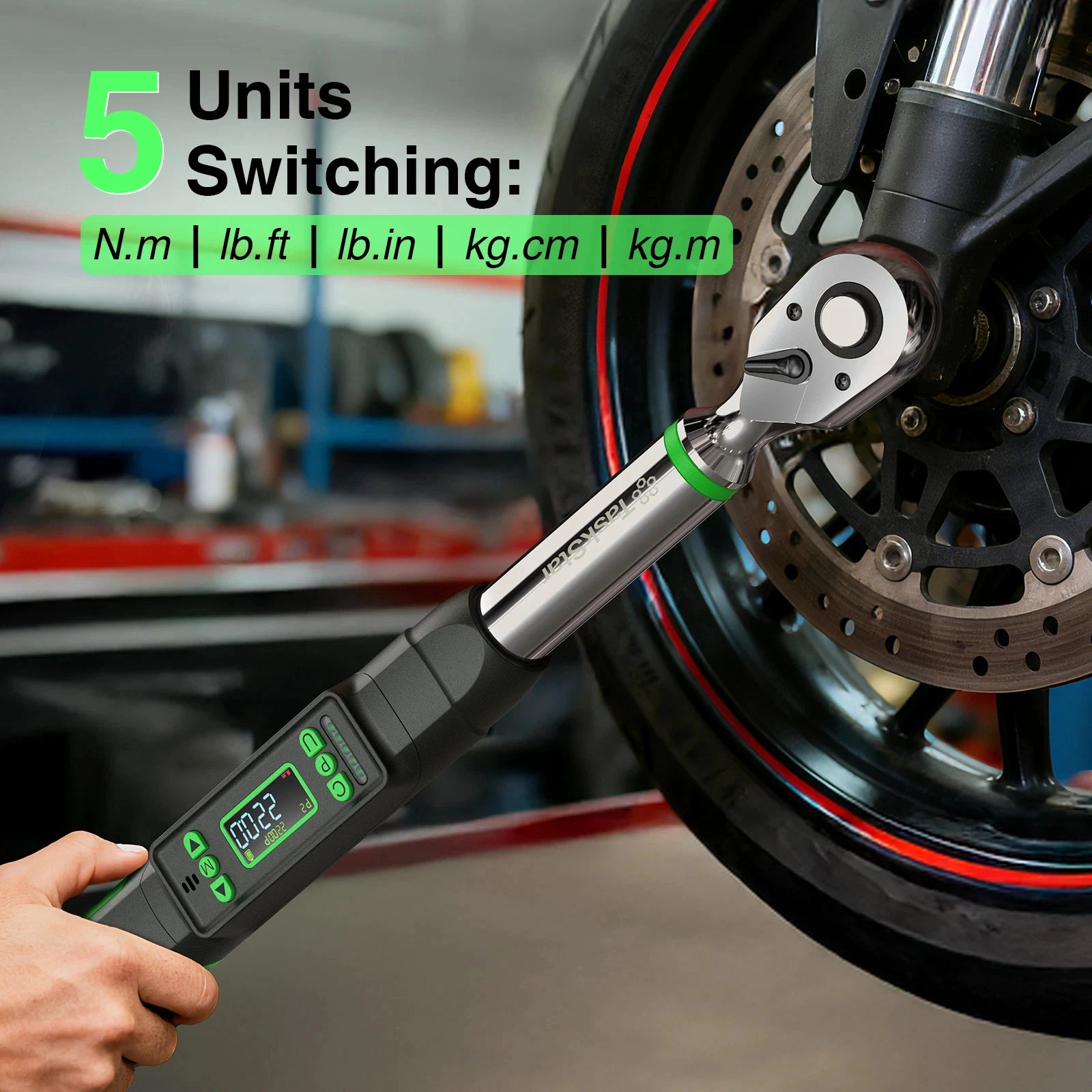 3/8'' Digital Torque Wrench w/1/4 1/2-inch Adapter Bidirectional Electronic Torque Wrench