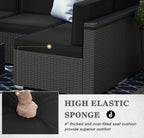 8 Pieces Patio Furniture Set with 44" Propane Gas Fire Pit Table