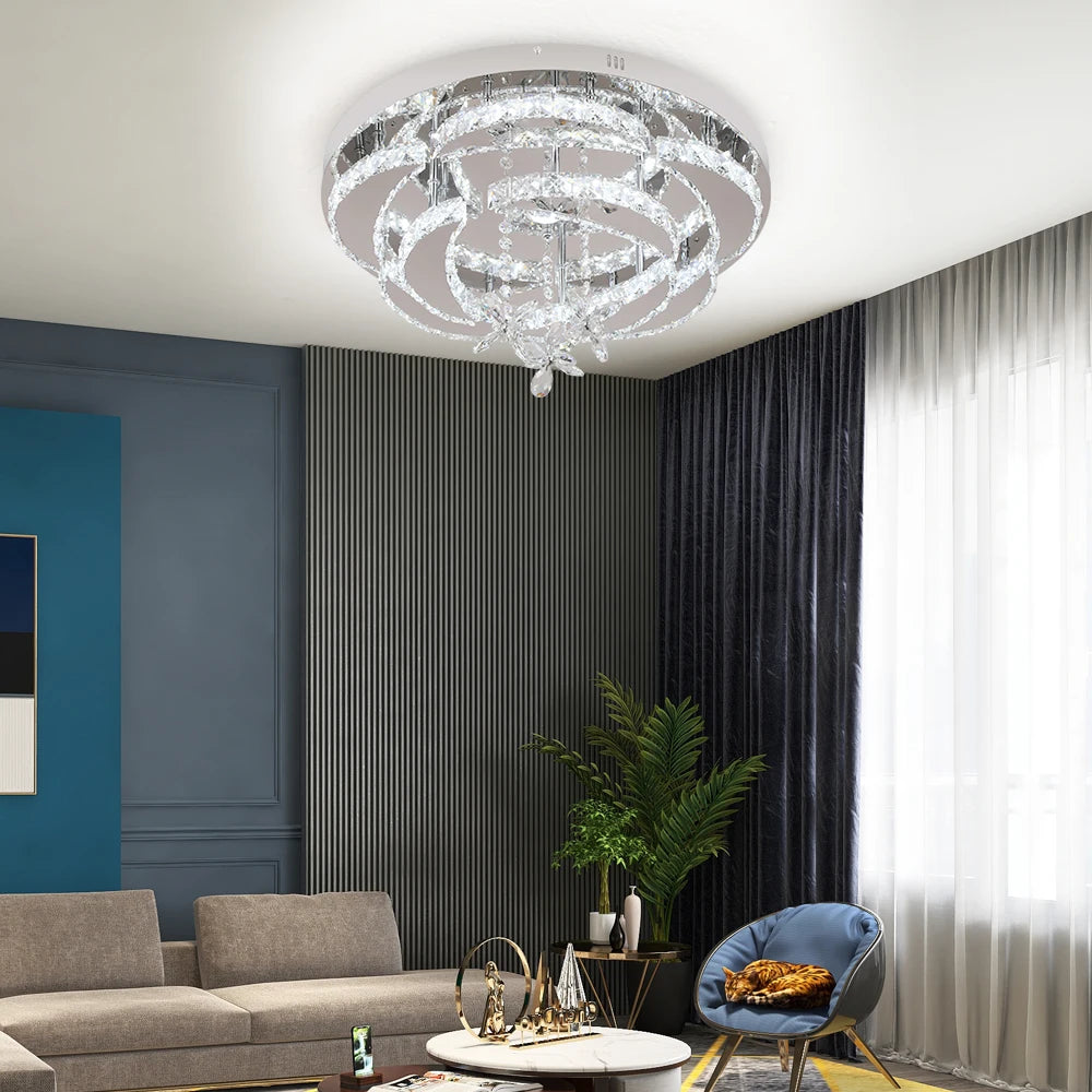 Luxury Crystal Chandelier Modern Led, Dimmable