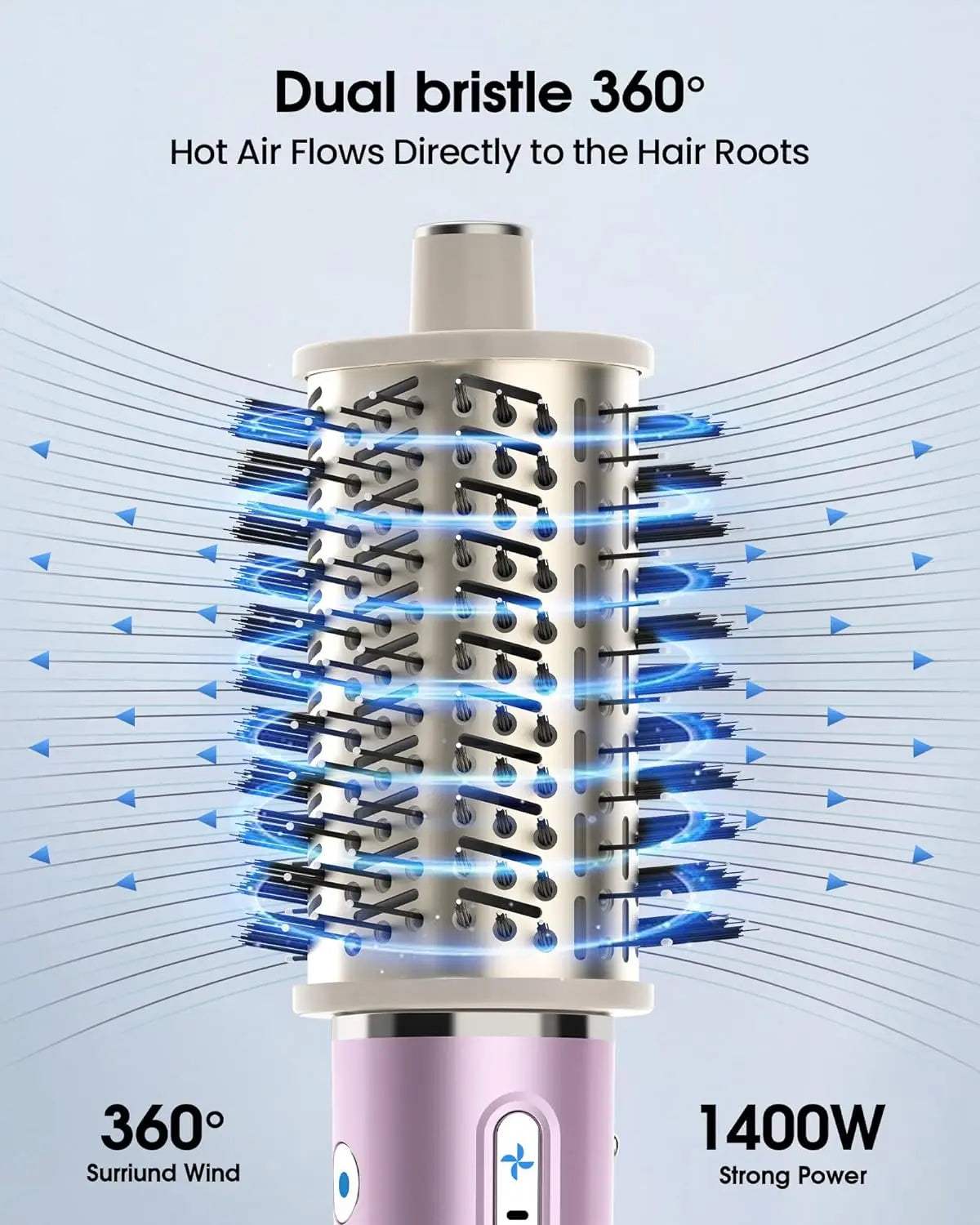5 in 1 Hair Dryer Brush Set With High-Speed Negative Ionic Blow Dryer Detachable Air Curler