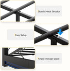 Queen Size Lift-Up Storage Bed Frame with LED Lights, Charging Station & Noise-Free Design