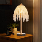 Elegant Crystal Table Lamp Vintage Waterfall Design