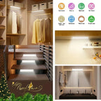 Under Cabinet Lights 1/3/5/6pcs, Motion Sensor Rechargeable  Battery Operated